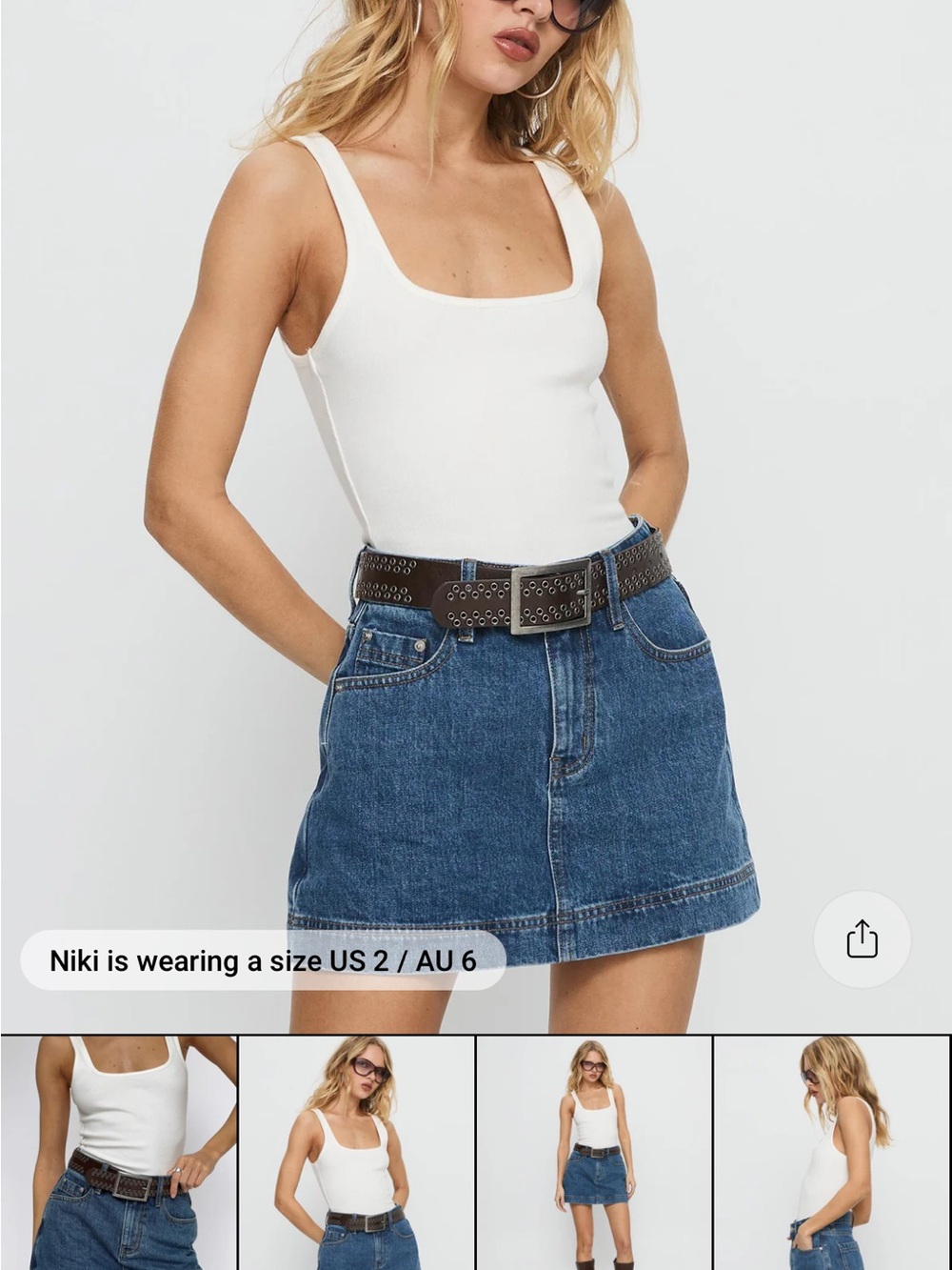 Princess Polly medium Wash Denim Skort